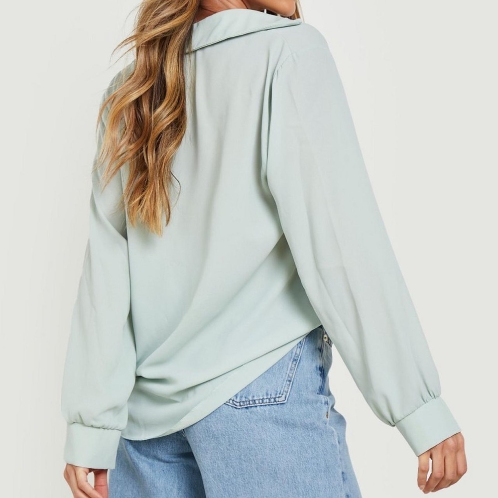Boohoo TALL Volume Sleeve Relaxed Fit Blouse - Picture 4 of 6
